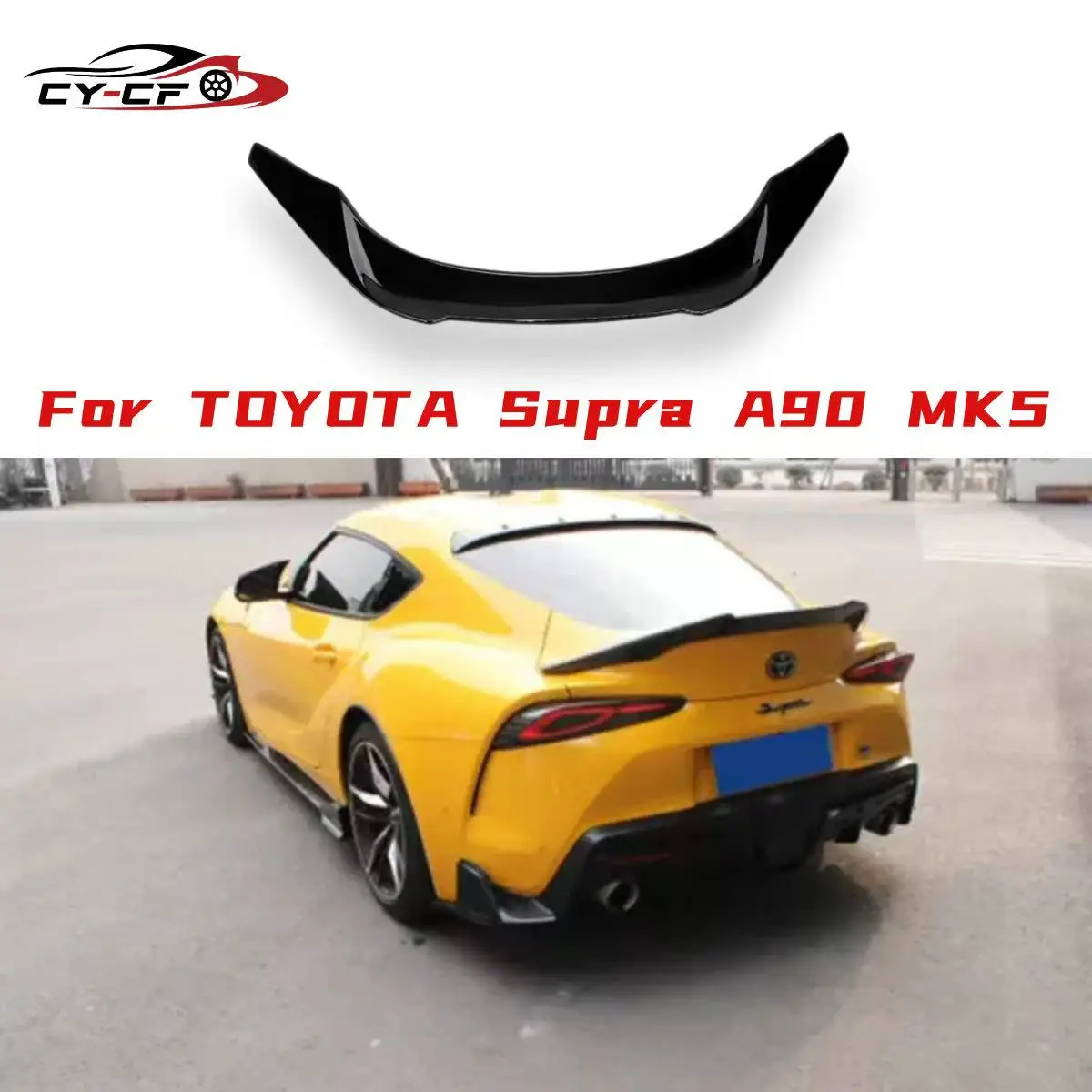 

For Toyota Supra A90 2019-2020 Car Styling Carbon Fiber / FRP Glossy black Rear Spoiler Trunk Wing