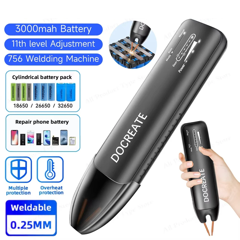 

Handheld Spot Welders 11 Gear Adjustable Battery Spot Welding Machine Spot Welding Tool for 18650 Battery Nickel Sheets