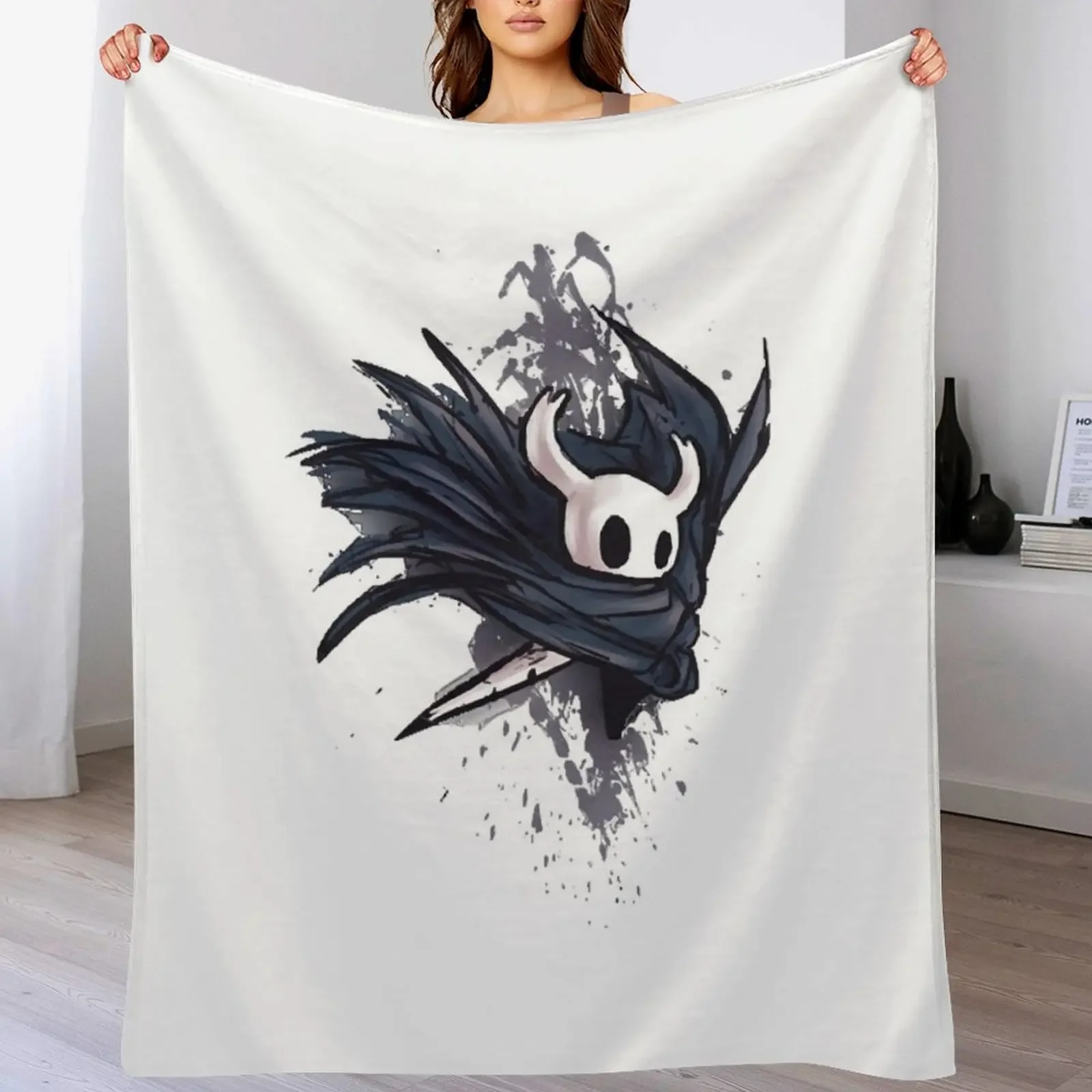 Hollow Knight Throw Blanket Travel Size Cozy Blanket for Plane Train