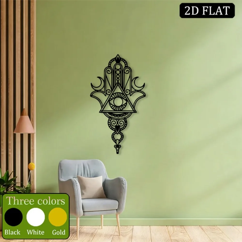 CIFBUY Iron Wall Art Hamsa Evil Eye Metal Sculpture Hanging Plaque Rustproof Home Bedroom Living Room Decor view 2