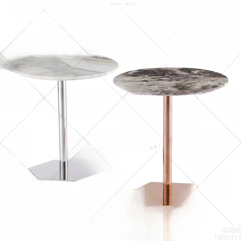 Stainless steel edge table support legs, marble rock plate, carbon steel black mirror coffee table stand, corner table base