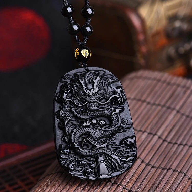 100% Natural Genuine Obsidian Sakyamuni Bead Buddha With Adjustable Chain Woman/Man Jewelry lucky Necklace Pendant