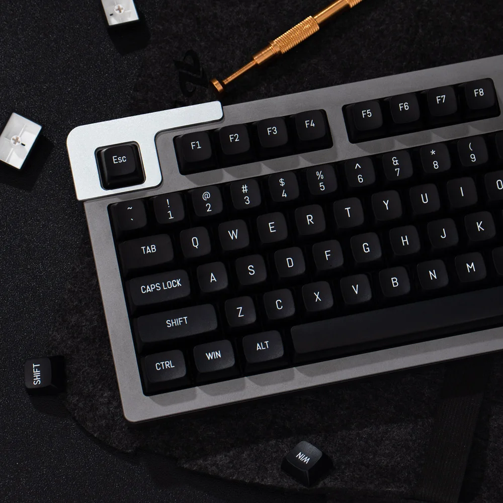 Imagem -02 - Chaves Msa Perfil Keycap Wob Minimalista Preto Branco Vermelho Cinza Perfil de Duas Cores Encaixe Boné de Teclado Mecânico 150