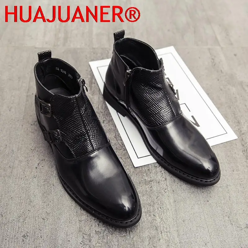 Winter Designer Men's Chelsea Boots Keep Warm Gentlemen Style Men Dress Shoes Plush Ankle Boots for Men Moccasins Botas Hombre - view 4
