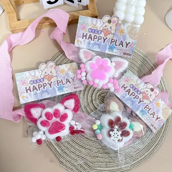 Sevimli Peluş Kulak Yavru Kedi Antistres Ayak Fidget Oyuncaklar Taba Squishy Antistres Tapa Ayak Çocuk Kız Oyuncakları Hediyeler Yetişkin Duyusal Oyuncaklar