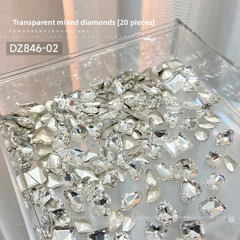 Gemischte Trendige Candy-Soda Spitzrückseitige Nagelrhinestones Kristall Bunte Herz-Candy Unregelmäßige Nageldiamanten Großhandel 6-14mm – Detail 7