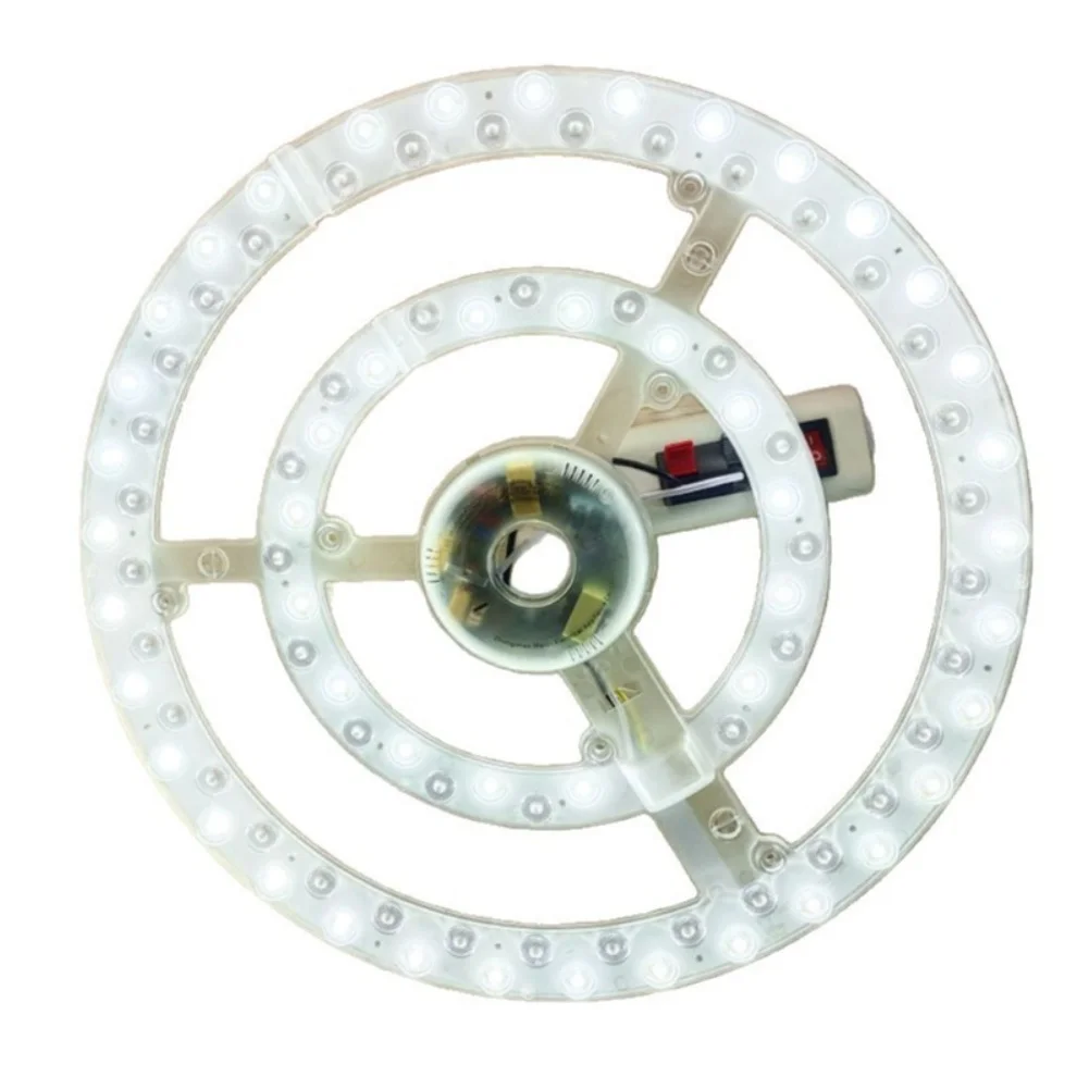 For Ceiling for fan LED for Light Board with 220V Input 335 x 335 mm PC Material 3-Color Adjustable White Yellow Neutral