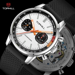 TOPHILL Limited 1963 Watches Luminous Panda Watch ST19 Seagull Movement Men's Wristwatch Mechanical Chronograph Sappire Military