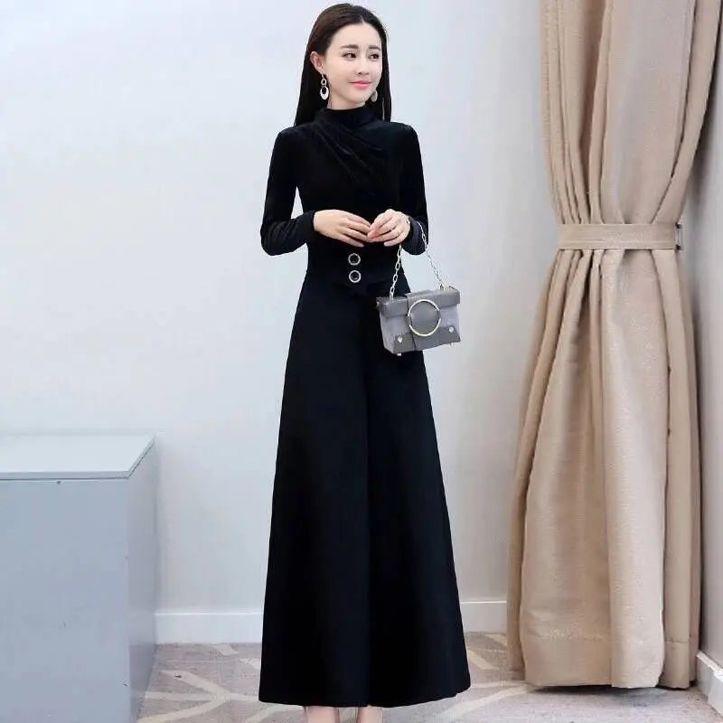 2023 Chiffon Culottes High Waist Long Trousers Women Spring Summer Large Size Wide Leg Pants Casual Palazzo Straight Pant Female