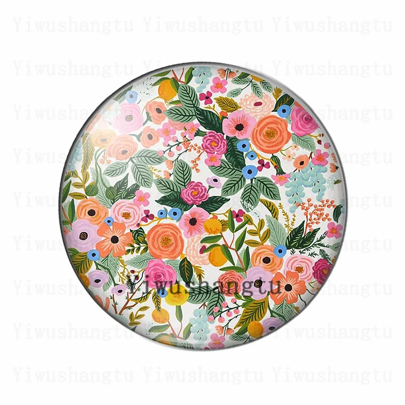 Colorful flower group rosy Life up pretty 12mm/20mm/25mm/30mm photo glass cabochon demo flat back Making findings