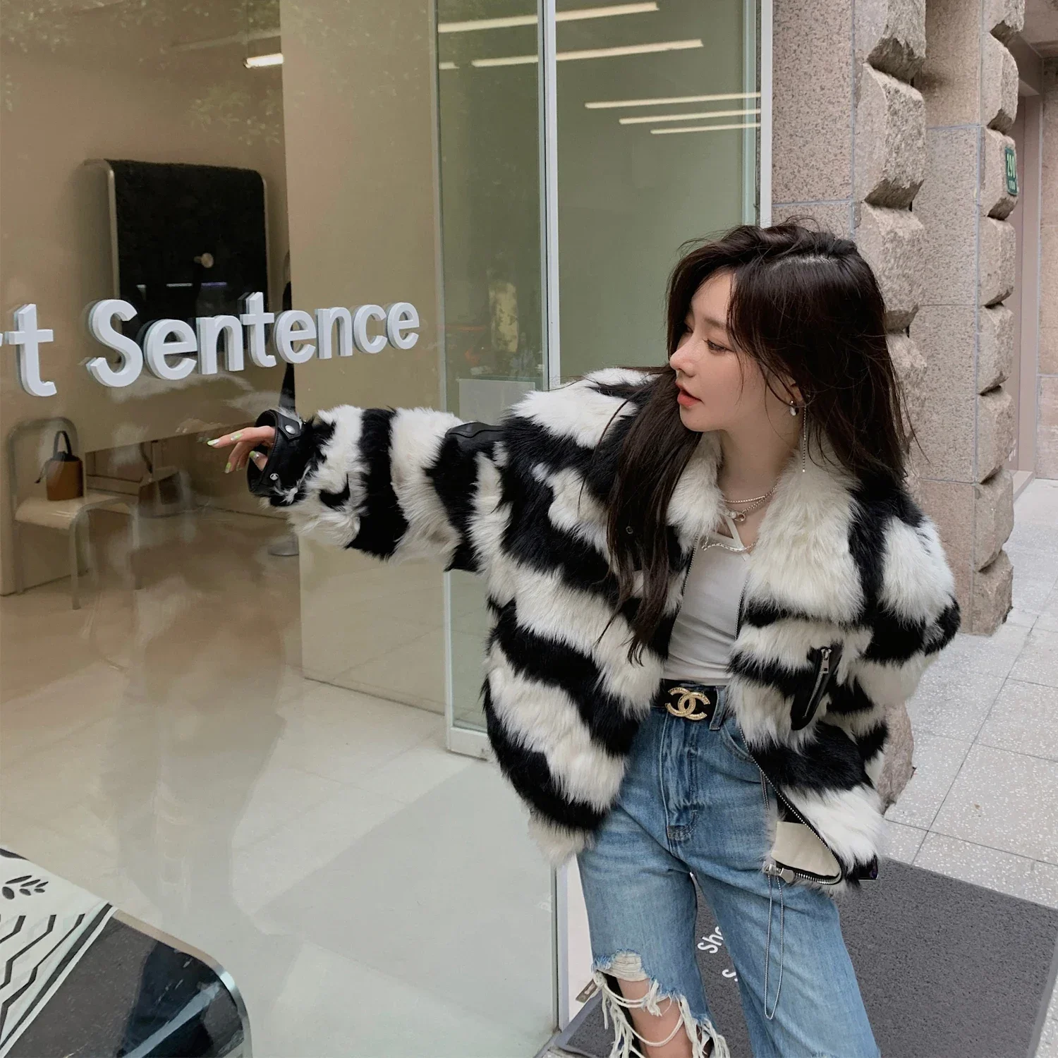 Korean Fur Coat Winter Coat Women’s Real Sheepskin Fur in One Wool Coat Women Fur Jacket Casacos De Inverno Feminino Zm794