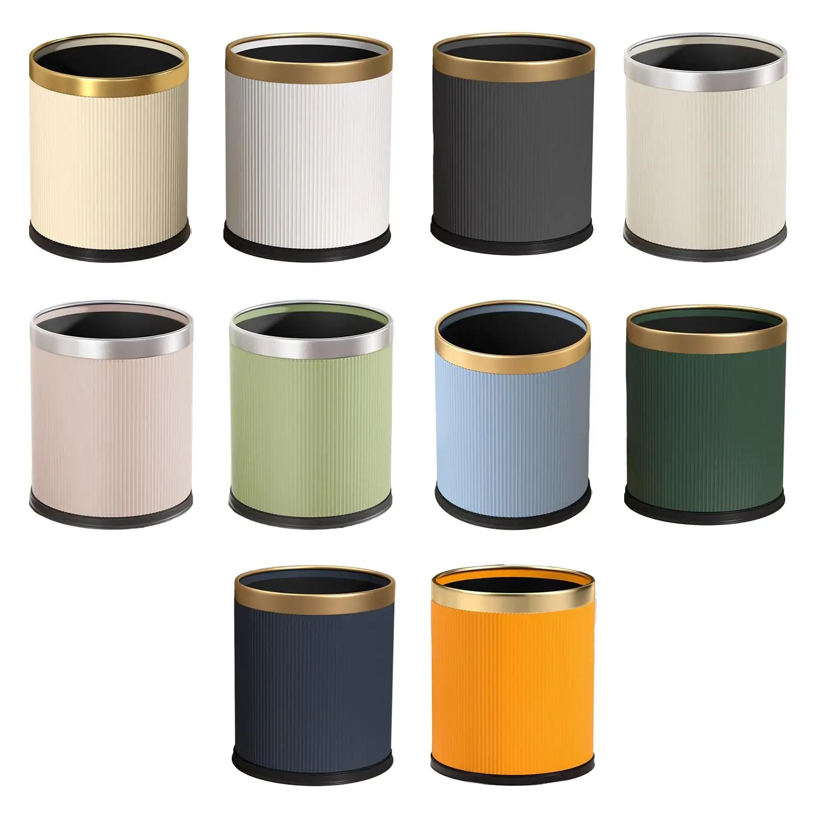 Open Top Trash Can Kitchen Trash Bin Wastebasket Waste Can Garbage Can for Hotel Dorm Dining Room Bathroom Guestroom