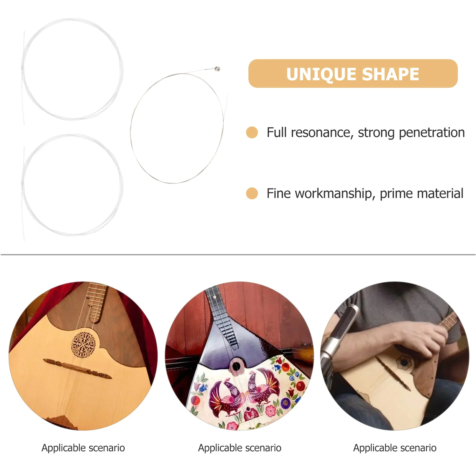 

balalaika strings nylon Durable balalaika String balalaika String for Replacement Sturdy Music Wire Professional Strings for