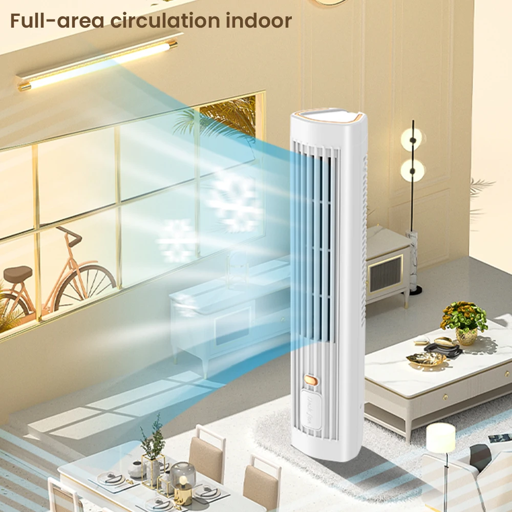 Vertical Fan Rechargeable Tower Fan 3-Speed Wind Speed Adjustment Portable Quiet Summer Cooling Fan For Home Office Kitchen