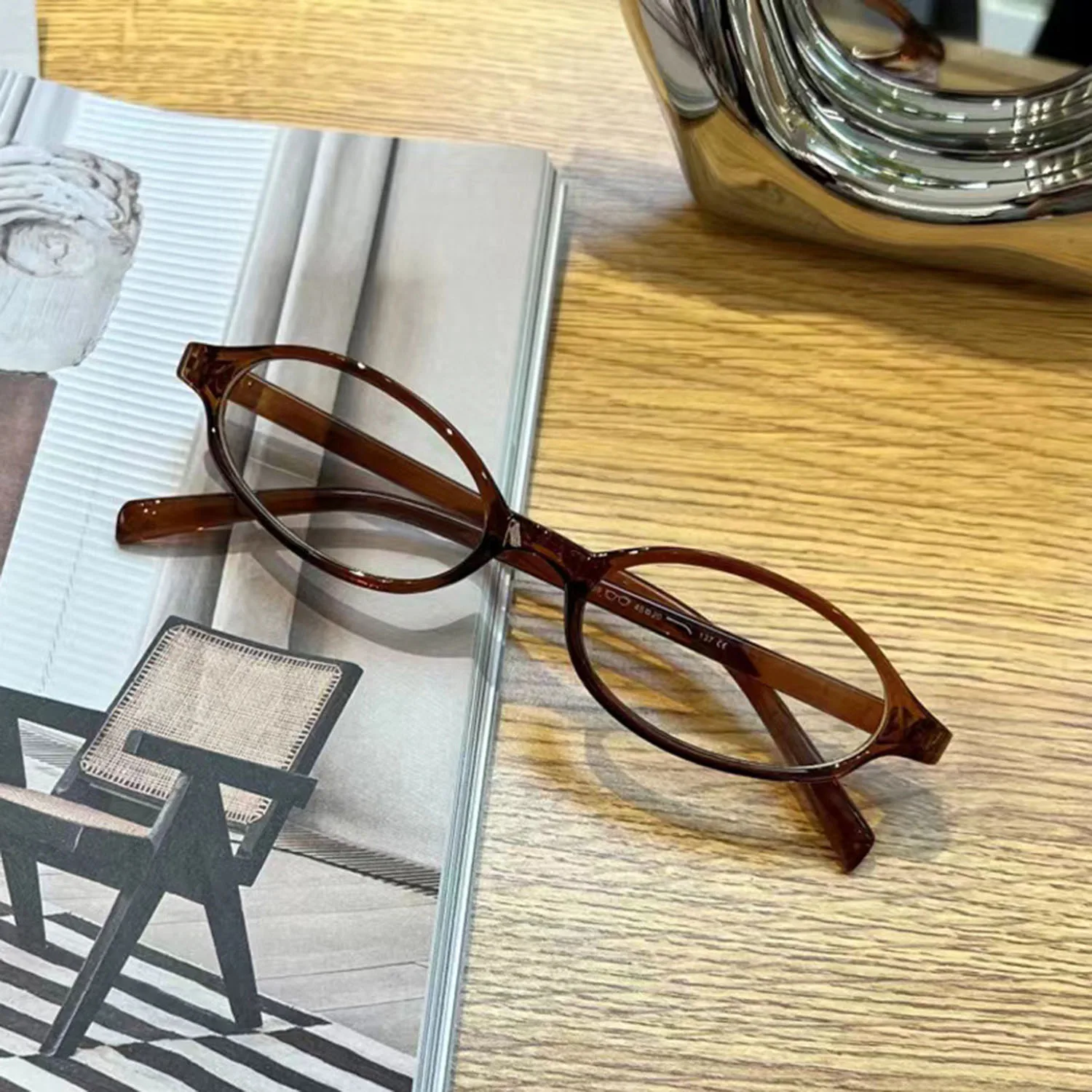 Y2K Girls Retro Oval Frame Glasses Women Female Ins Sweet Cool Eyewear Trend Brand Reading Computer Anti Blue Light Eyeglasses