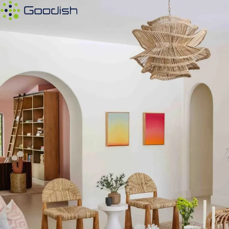 Светодиодный подвесной светильник Goodish WabiSabi, японский бамбуковый ротанг, скандинавские лампы для гостиной, столовой, спальни, художественное украшение дома, люстра Светодиодный подвесной светильник Goodish WabiSabi, японский бамбуковый ротанг, скандинавские лампы для гостиной, столовой, спальни, художественное украшение дома, люстра