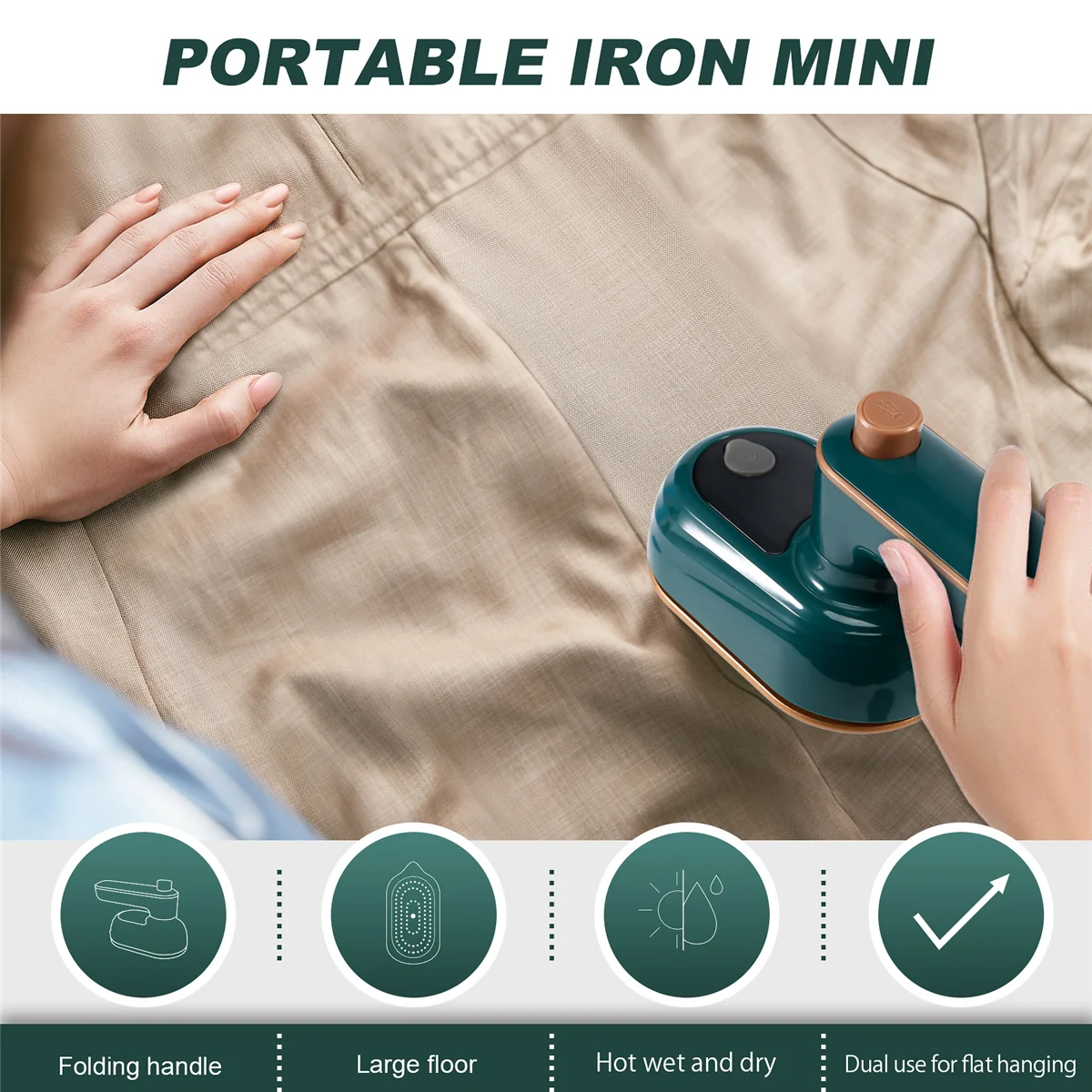 مكواة صغيرة محمولة باليد رطبة وجافة مولد مزدوج ساخن مُبخّر ملابس محمول للمنزل والسفر بقابس أمريكي