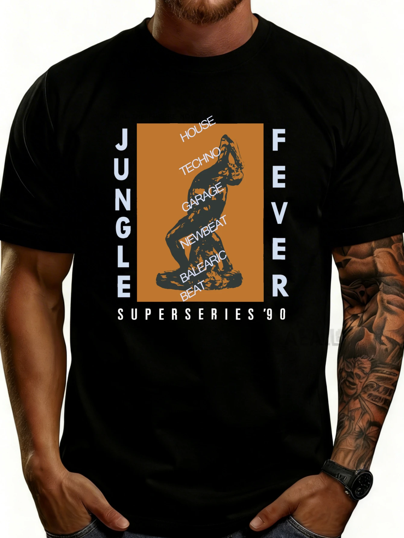 Men's Pure Graphic T-Shirt - Breathable, Soft, Lightweight - Tropical Fever Super Series'90S House Electronic Garage New Rhythm Balearic Beat - Retro Fun Graphic Casual Short Sleeve Summer Top, Gift for Him