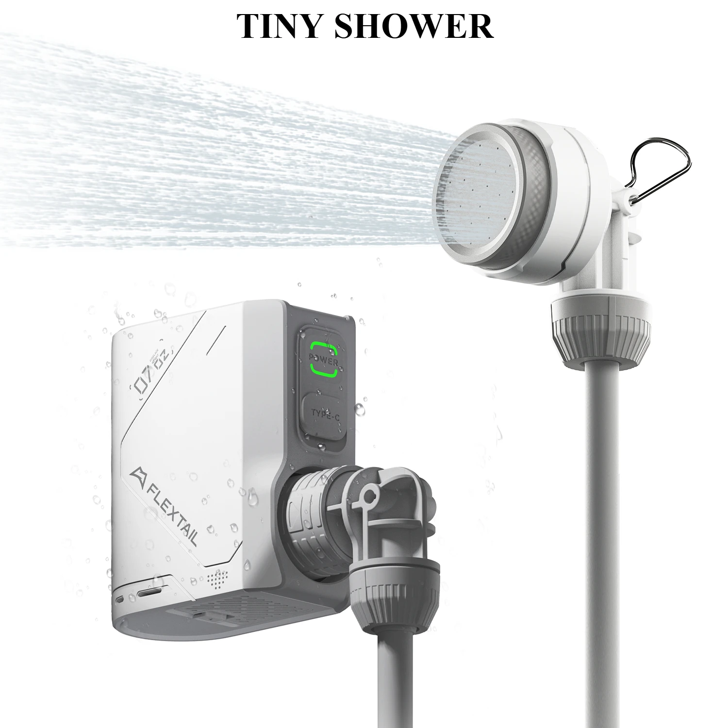

Flextail TINY SHOWER - Самый маленький в мире портативный душ, IPX7, водонепроницаемый, для кемпинга, душа, электрический насос для душа