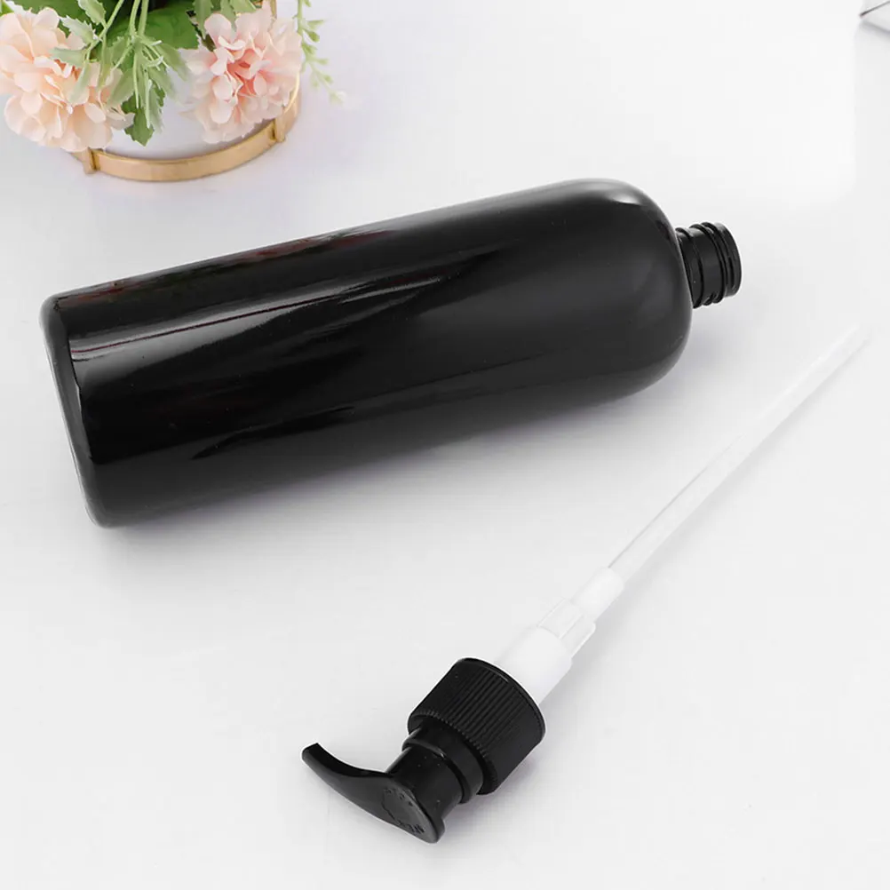 

5 Pcs 500ml Black Pump Dispenser Bottles Refillable Shampoo Soap Lotion Containers PET PP Material for Bathroom Kitchen Hotel