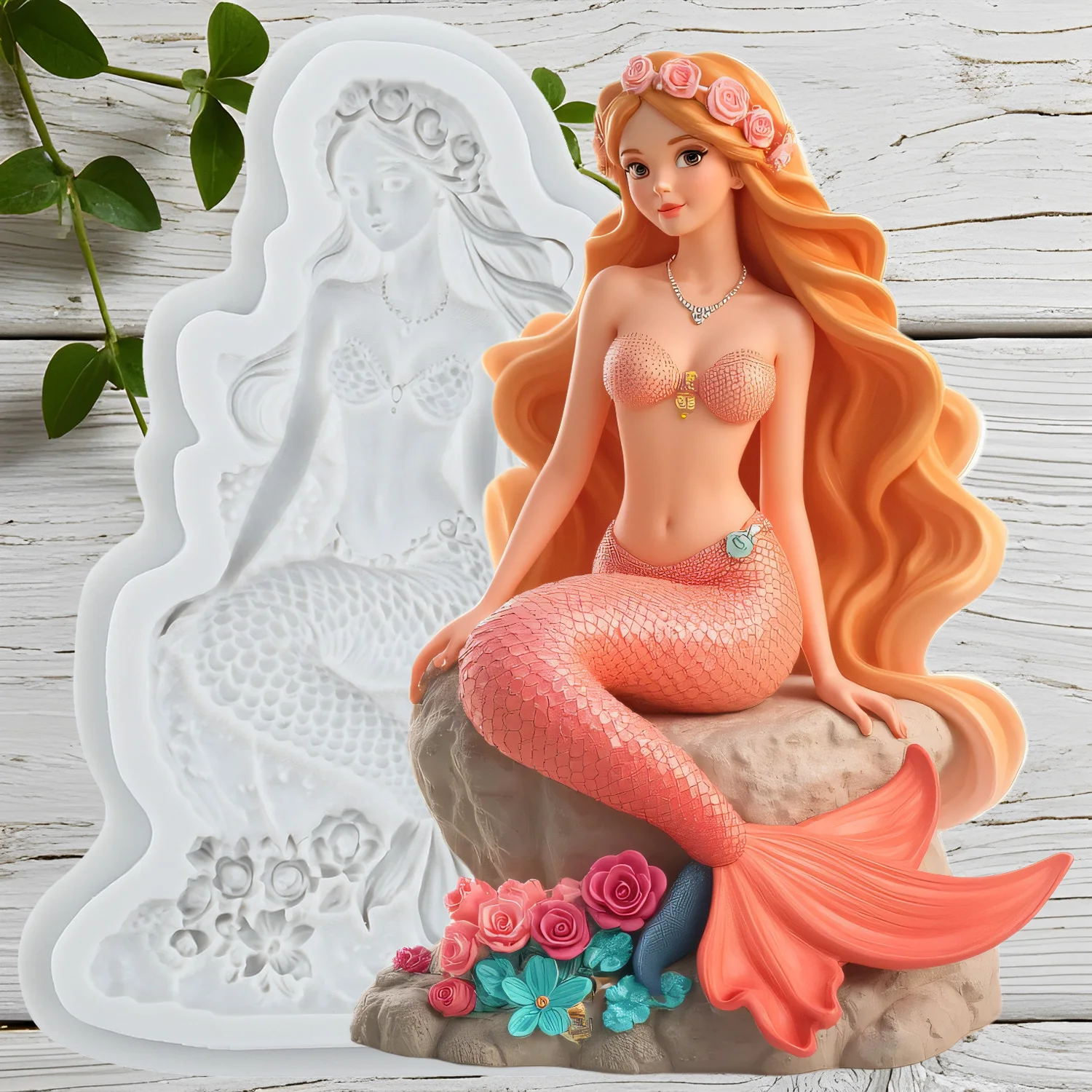 Mermaid Silicone Molds Fondant Cake Decorating Tools Cupcake Topper Chocolate Candy Sugar Craft Gum Paste Polymer Clay