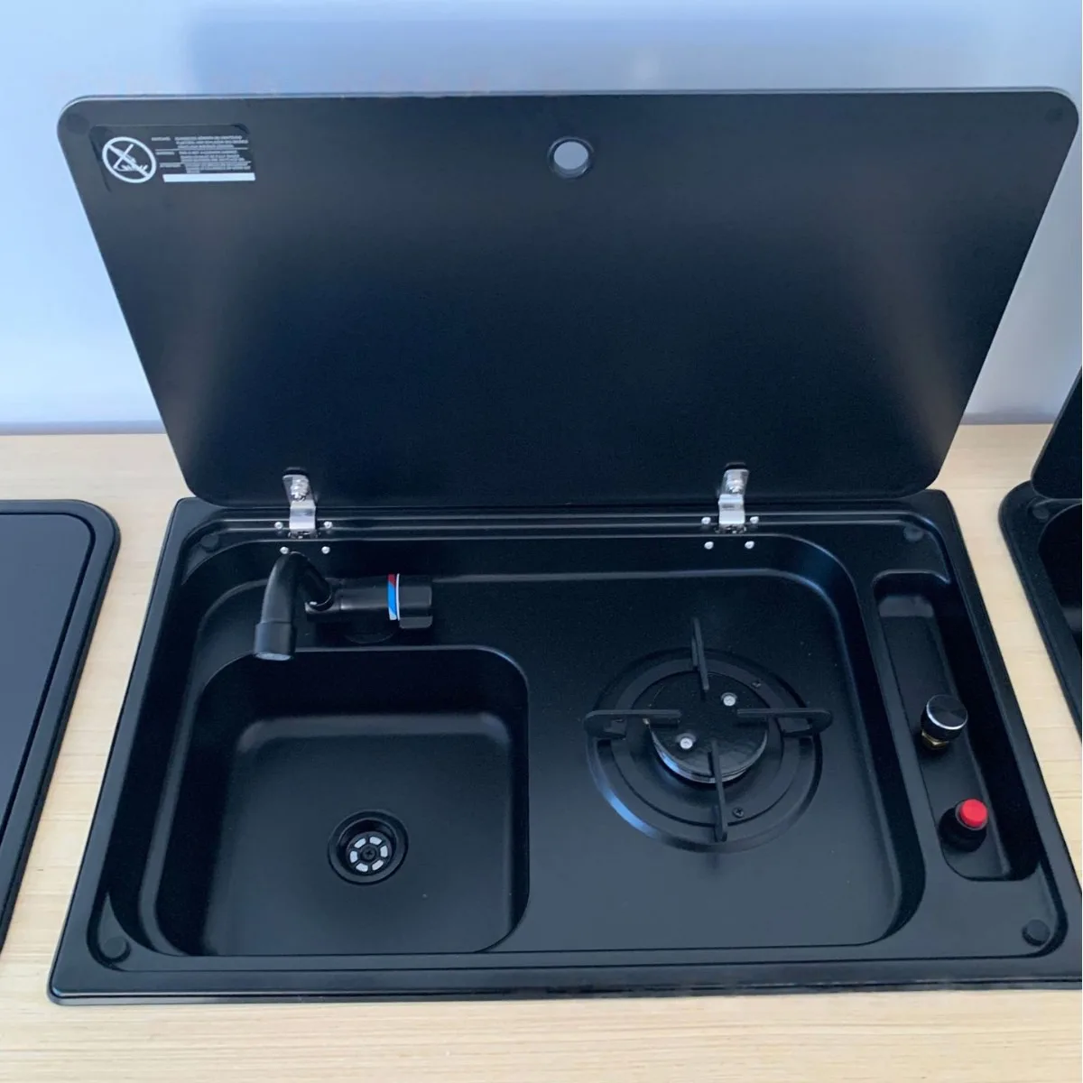 

RV Sink Gas Stove Integrated Wash Basin Compact Single Slot Stainless Steel Multifunctional Concealed Yacht Basin