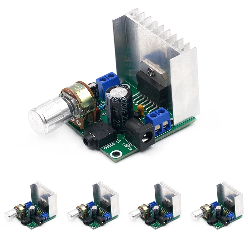 

5 TDA7297 Digital Power Amplifier Board Two-Channel Noise-Free 9V 12V15V 15W+15W DC Socket