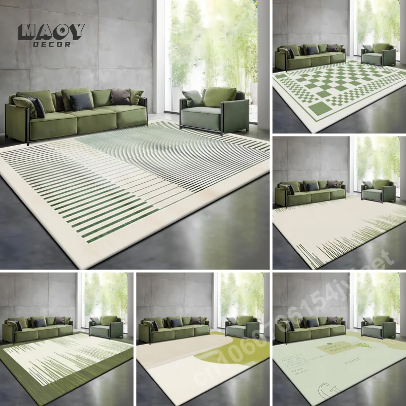 Green Carpets Home Decoration Rugs for Living Room Large Size Sofa Side Area Rug Hotel Hall Non-slip Floor Mat Bedroom Carpet