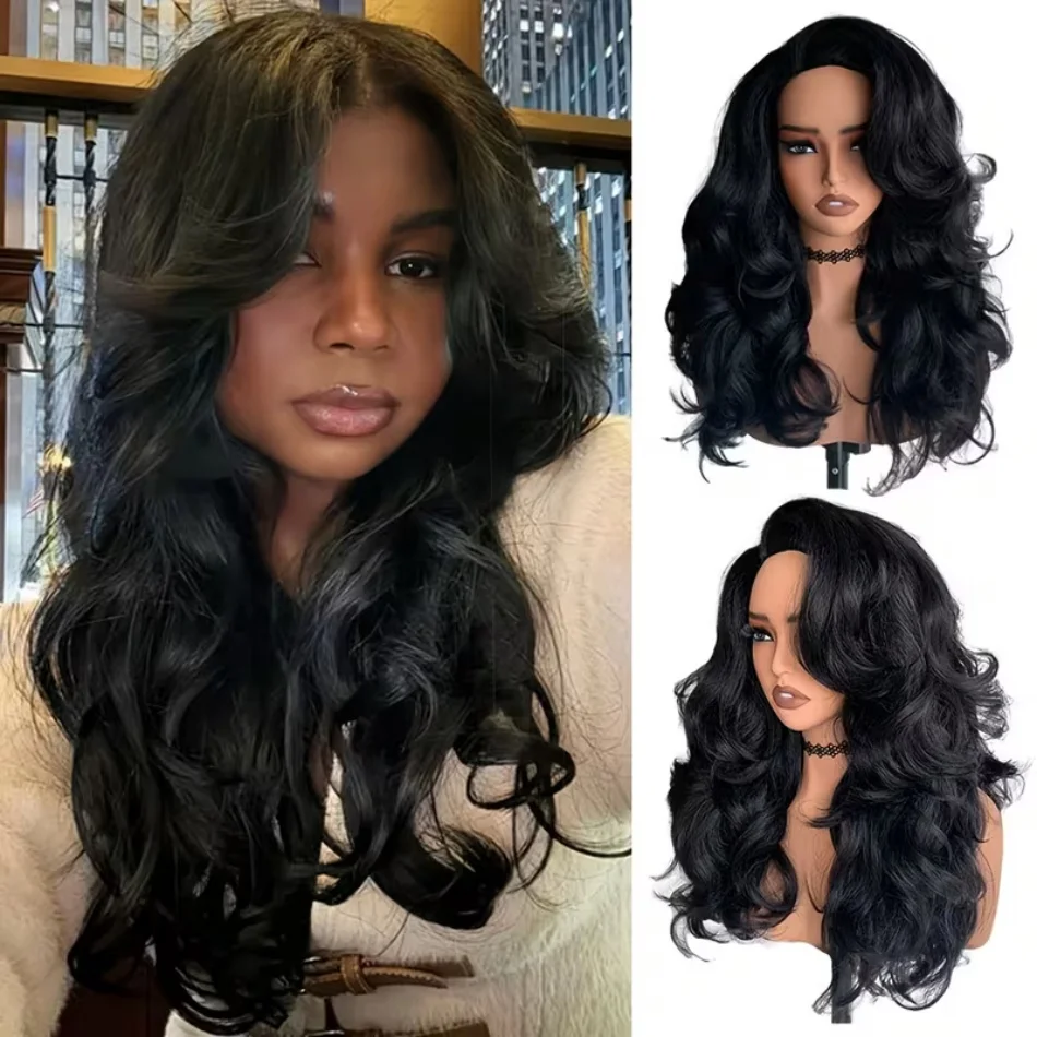 

Body Wave 3 IN 1 Half Wigs Human Hair Upgrade Seamless Clip Ins Flip Over Wig 3 IN 1 Half Wig With Drawstring For Women
