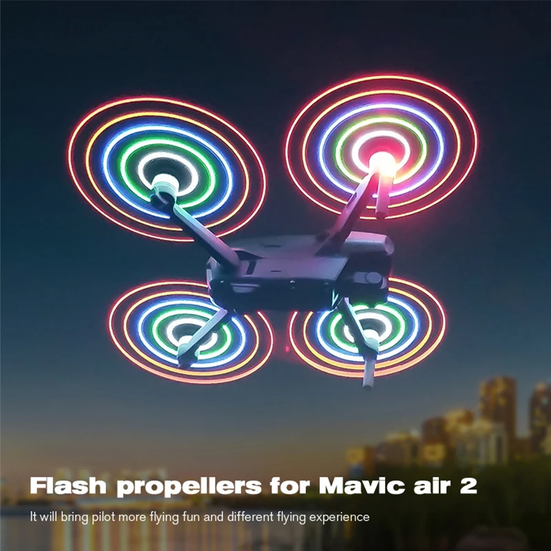 Mavic Air 2S LED Flash Propeller 7238F Low Noise Rechargeable Props Night Flying For DJI Mavic Air 2 Drone Accessories