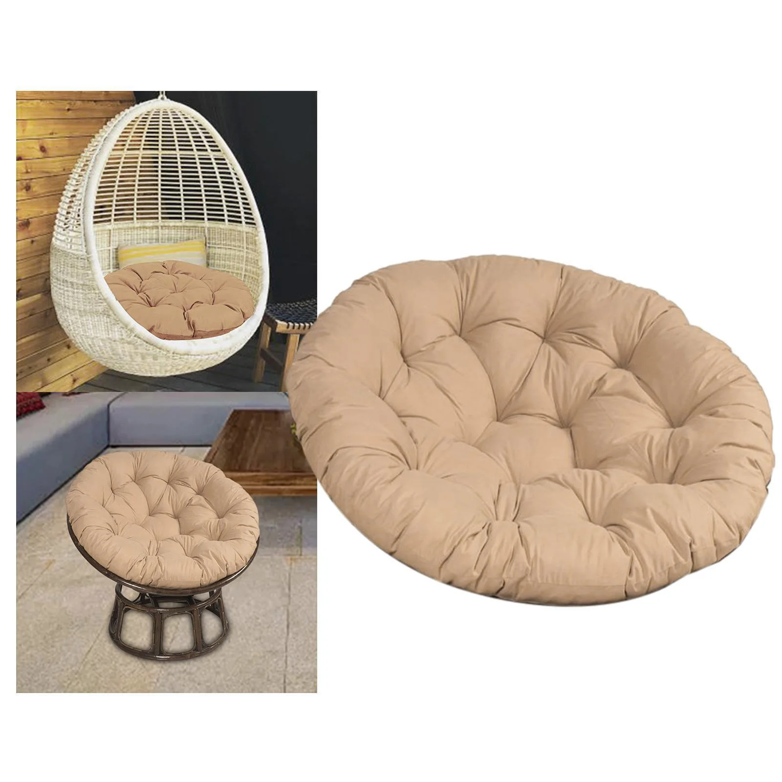 1pc Chair , Hanging Basket Egg Chair Round Seat Thick for nest Back Pillow Suitable For Courtyard Garden 1pc Chair