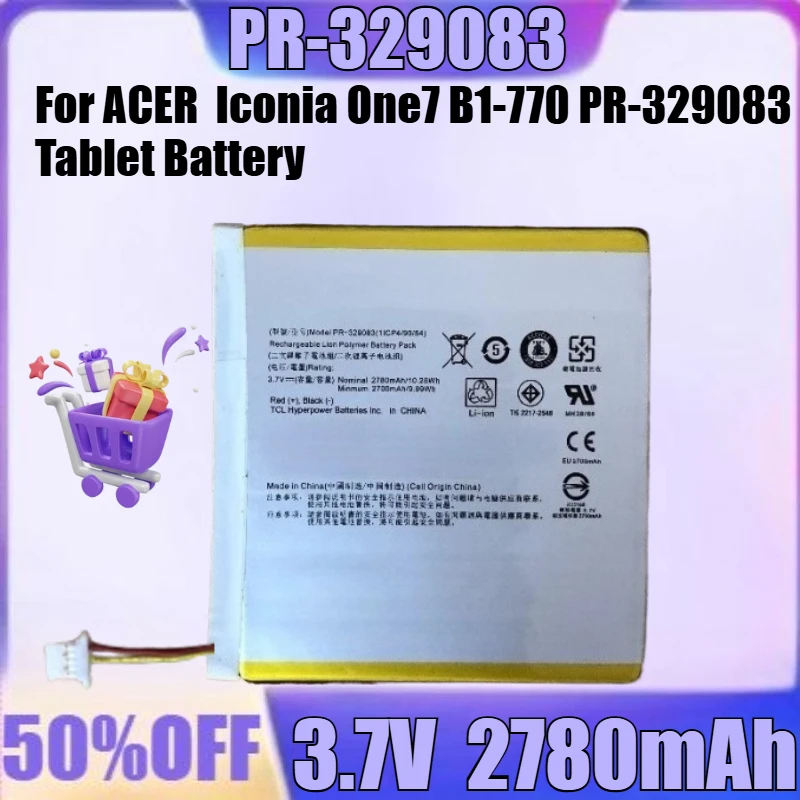 

New PR-329083 3.7V 2780mAh High Quality Battery for ACER Iconia One7 B1-770 PR-329083 Tablet Battery