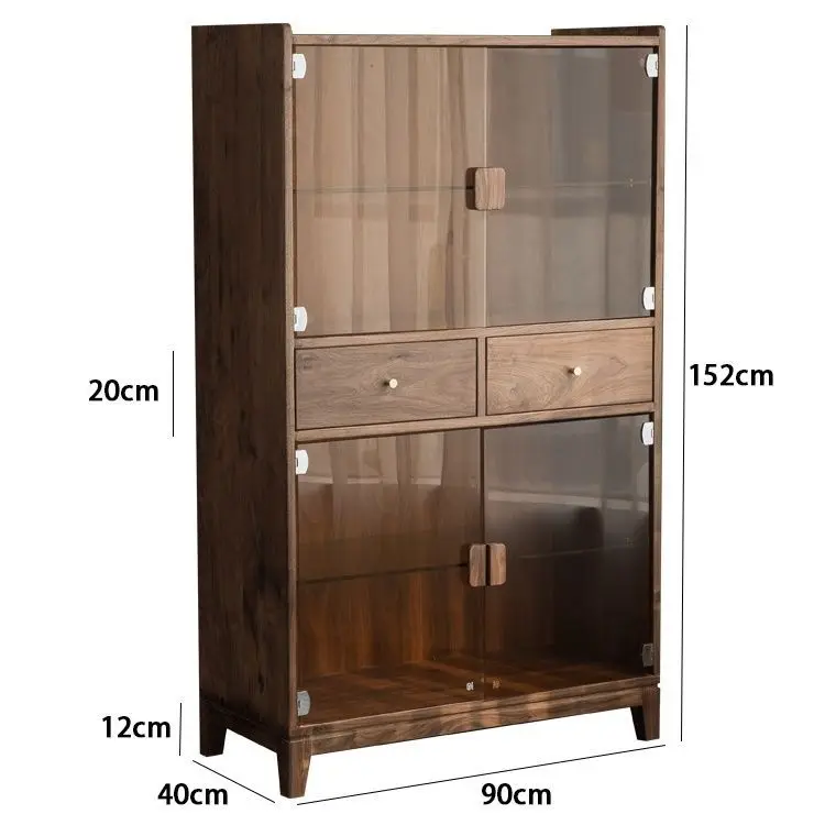 

Скандинавский шкаф для вина из черного ореха и стекла в стиле люкс, настенный буфет для гостиной, приставной шкаф, книжный шкаф