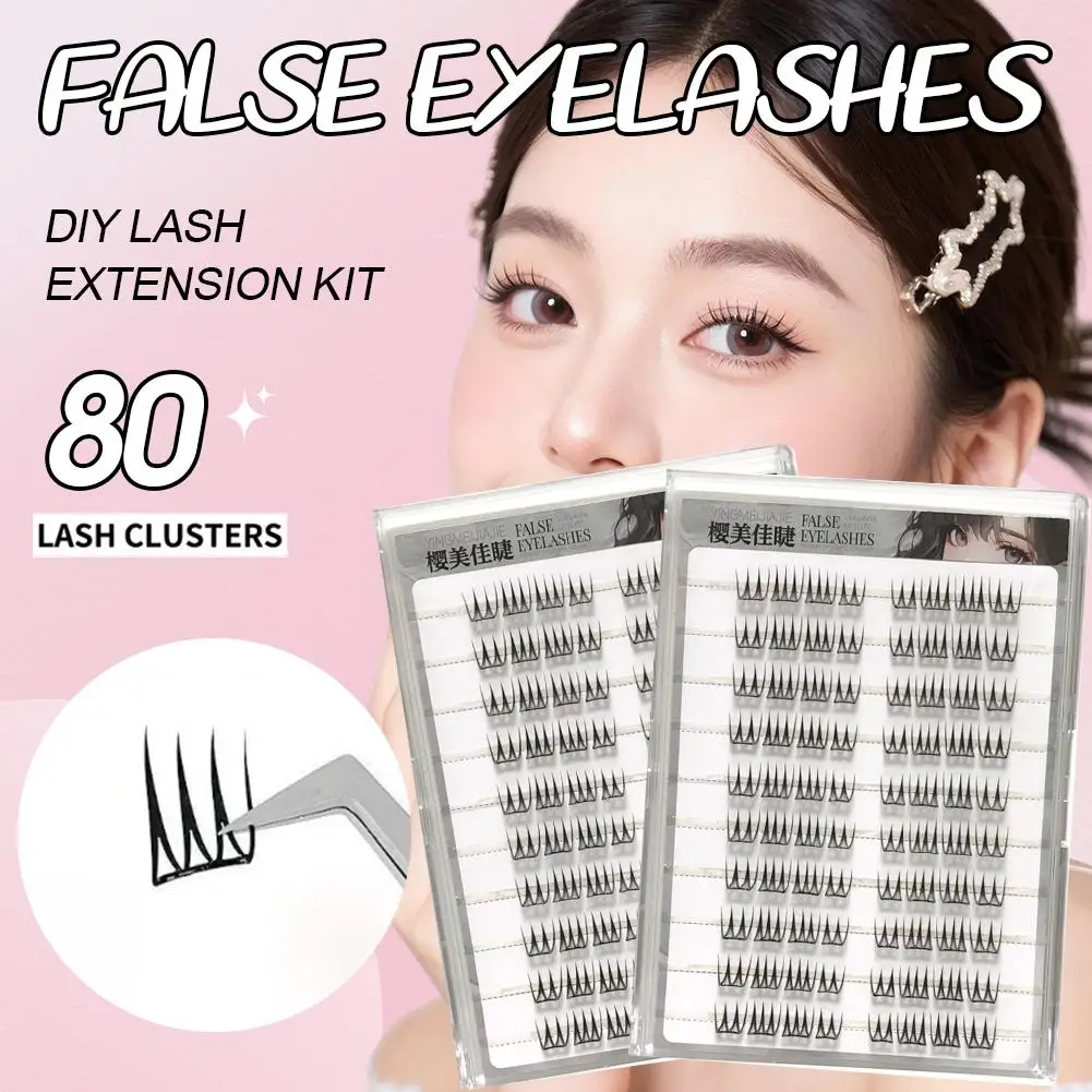 Glue-free Korean Style False Eyelashes Girl Group Fashion Eyelash Extension Natural Manga Segemented DIY Lashes Large Capacity
