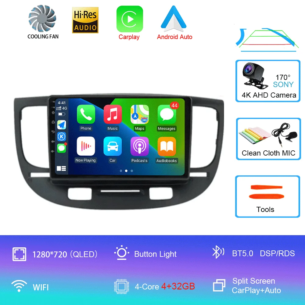 Voor Kia RIO 2 RIO2 2005 - 2011 Android 16 Bluetooth WIFI autoradio multimediaspeler GPS geen 2 Din gratis auto 360 camera 4G