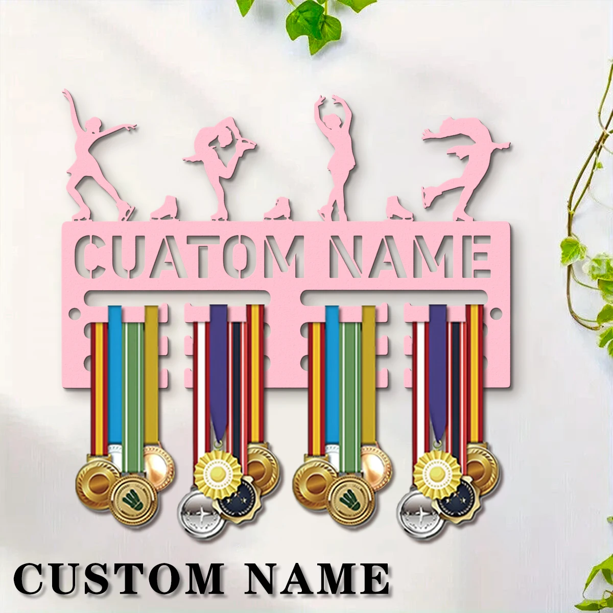 1pc Custom Wooden Dance Medal Hanger, Personalized Medal Display Rack for Athletes,Ideal Gift for Family Friends