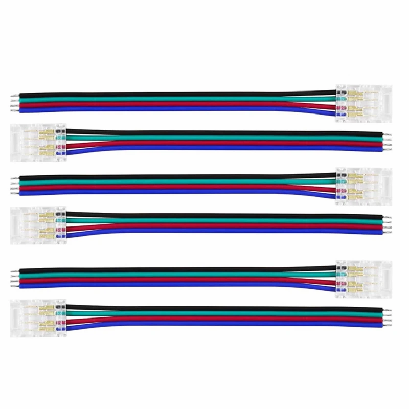 5/10pcs 8mm Wide 4pin Symphony Cob Low Voltage Colorful Rgb Color-changing 10mm Solder-free Crystal Fast Solder-free