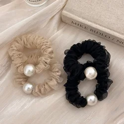 Hair bands for girls women scrunchie elastic accessories korean tie rubber pearl 2024 popular new fairy silk Yoga kpop fashion