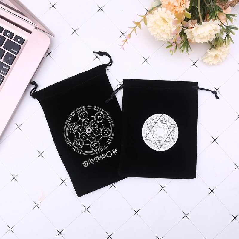 Tarot Cards Storage Bag Jewelry Flannel Bag Board Game Card Mini Drawstring Package Game Tarots Storage Bag