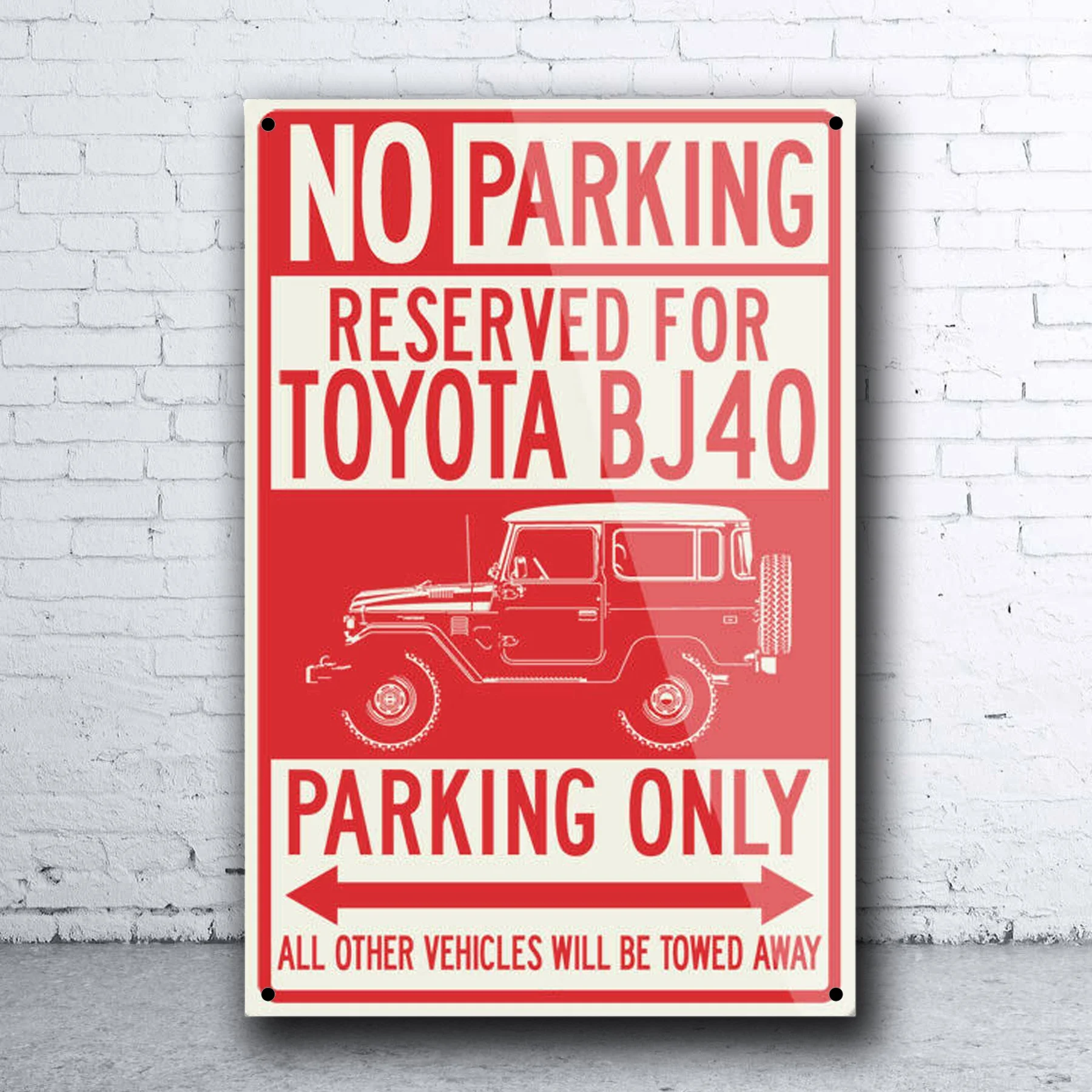 

Toyota Bj40 Land Cruiser 4x4 Reserved Parking Only Metal Tin Sign Retro Tin Plate Sign Wall Art Decor Poster - bapi268