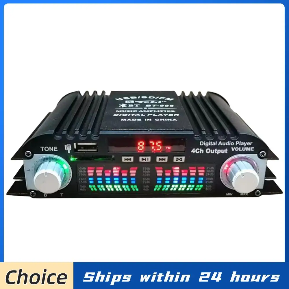 

Мини-усилитель HIFI с пиковой мощностью 1600 Вт, цифровой 4-канальный аудиоусилитель, FM-радио, USB, Bluetooth, караоке-плеер