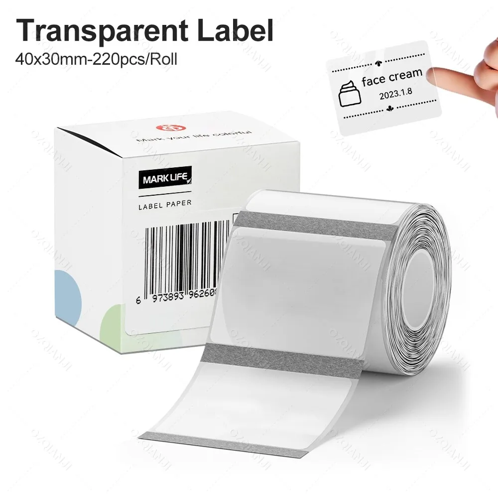 Marklife X2 Transparentes Thermoetikettenpapier, bedruckbar, 30/40 mm Breite, Kleidungsetikett, Warenpreis, Lebensmittel, selbstklebendes Klebeband – Detail 9