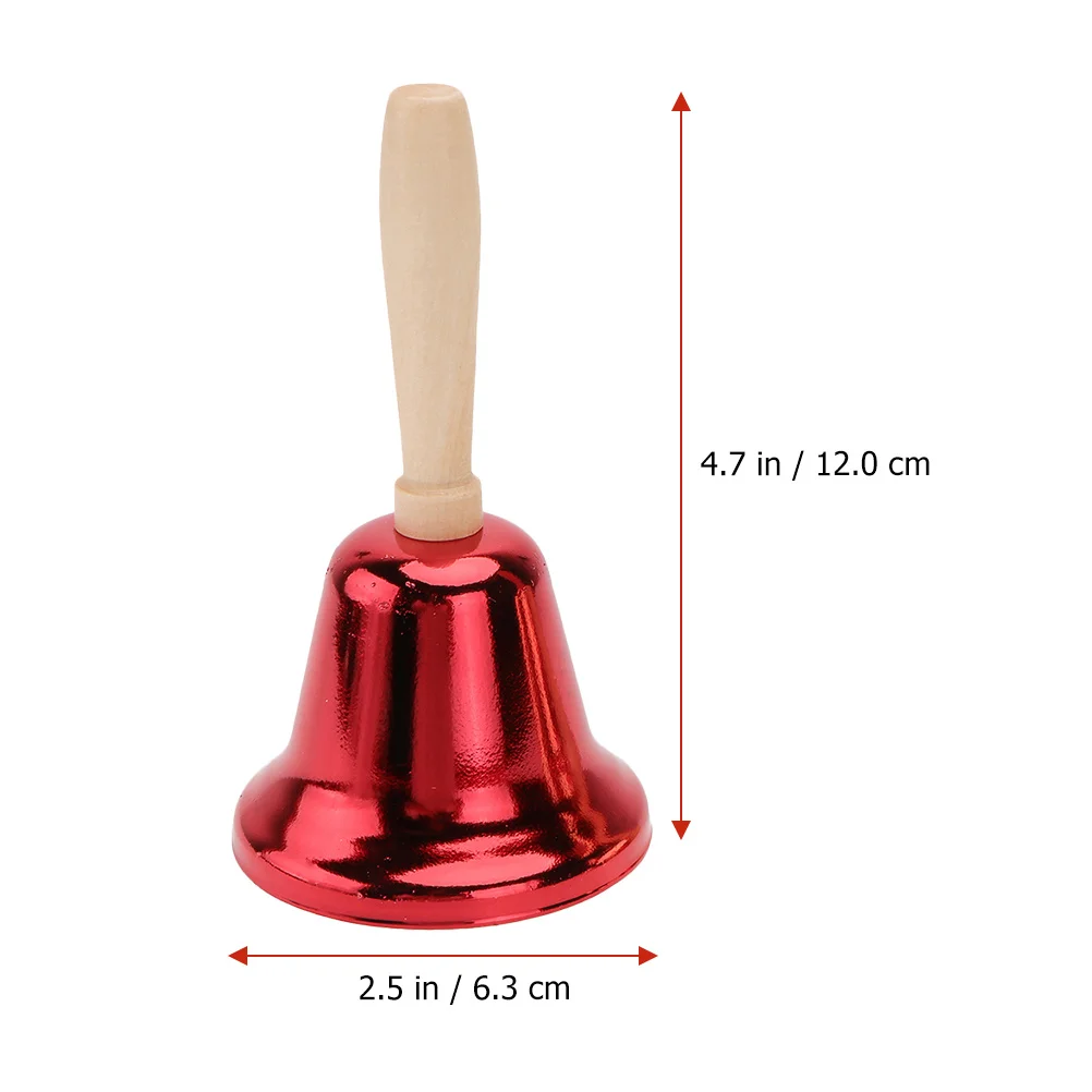 

2Pcs Hand Bell Decorative Wooden Handle Durable Retro Design Simple Practical Customer Service Bell for Restaurant Office Home
