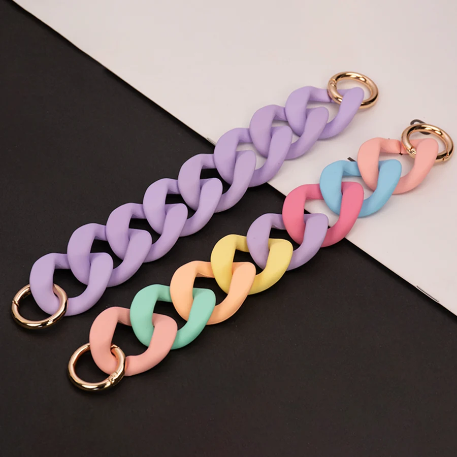 

27cm/120cm Detachable Replacement Shoulder Bag Strap Colorful/Clear Matte Acrylic Resin Handbag Chain Strap Bands Bag Accessorie