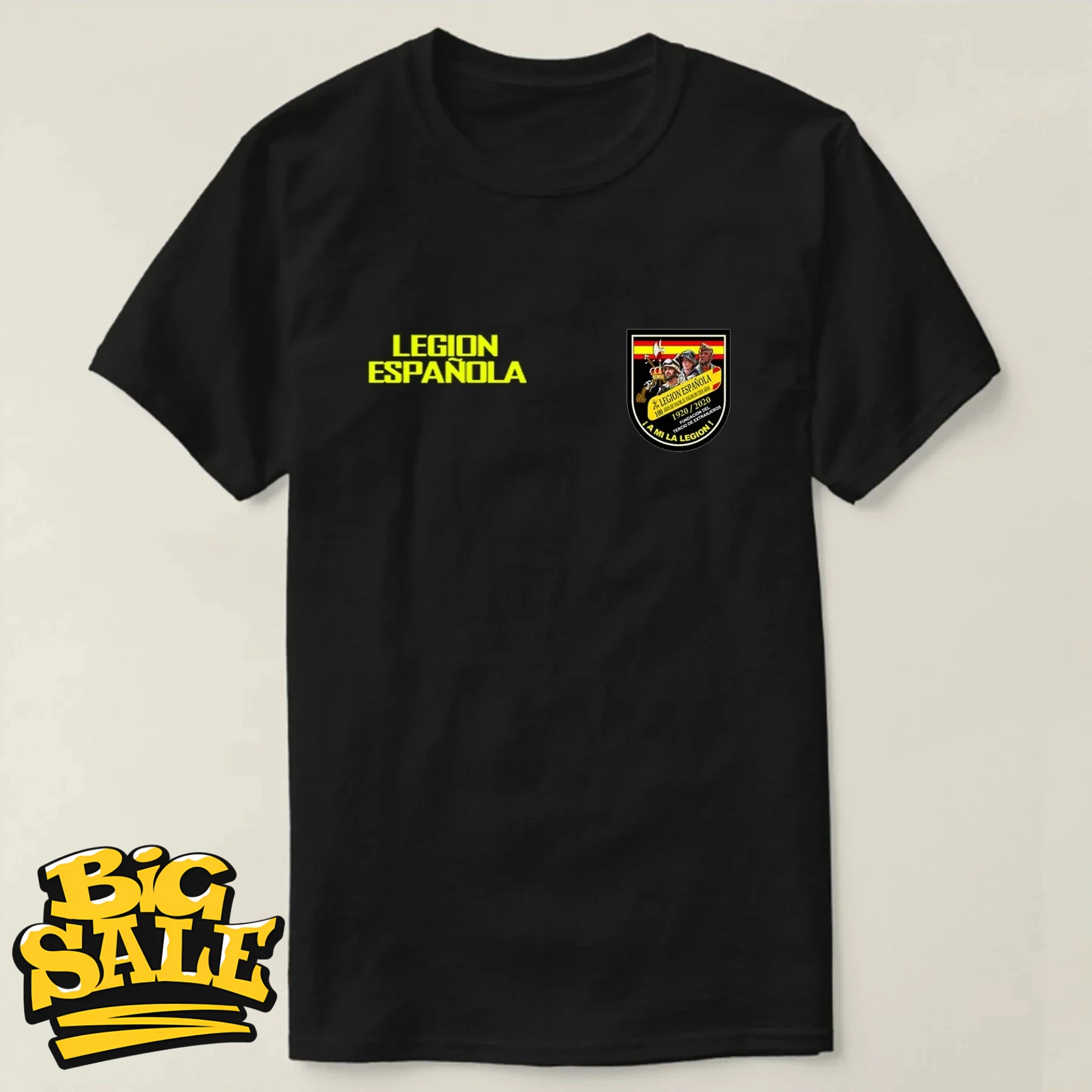 Футболка Legión Española 100 AÑOS. Футболка Tercio De Extranjeros, новая, 100% хлопок, с коротким рукавом, с круглым вырезом, повседневная мужская футболка