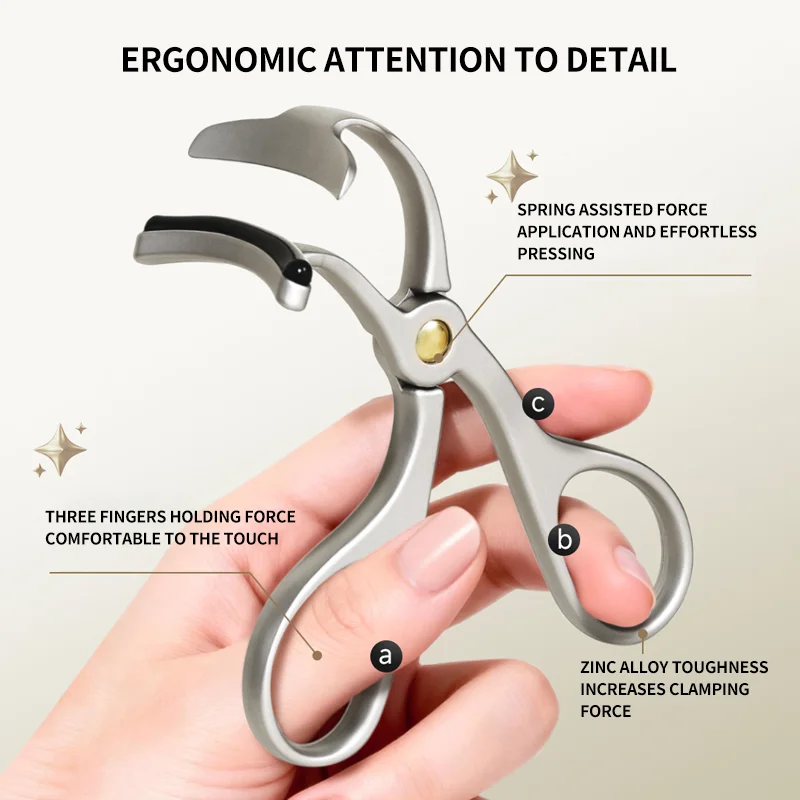 Picture 4: 1pcs eyelash curler professional,Pearl Nickel Plated Zinc Alloy Lash Curler Ergonomic Professional Eye Makeup Tool with 10rubber