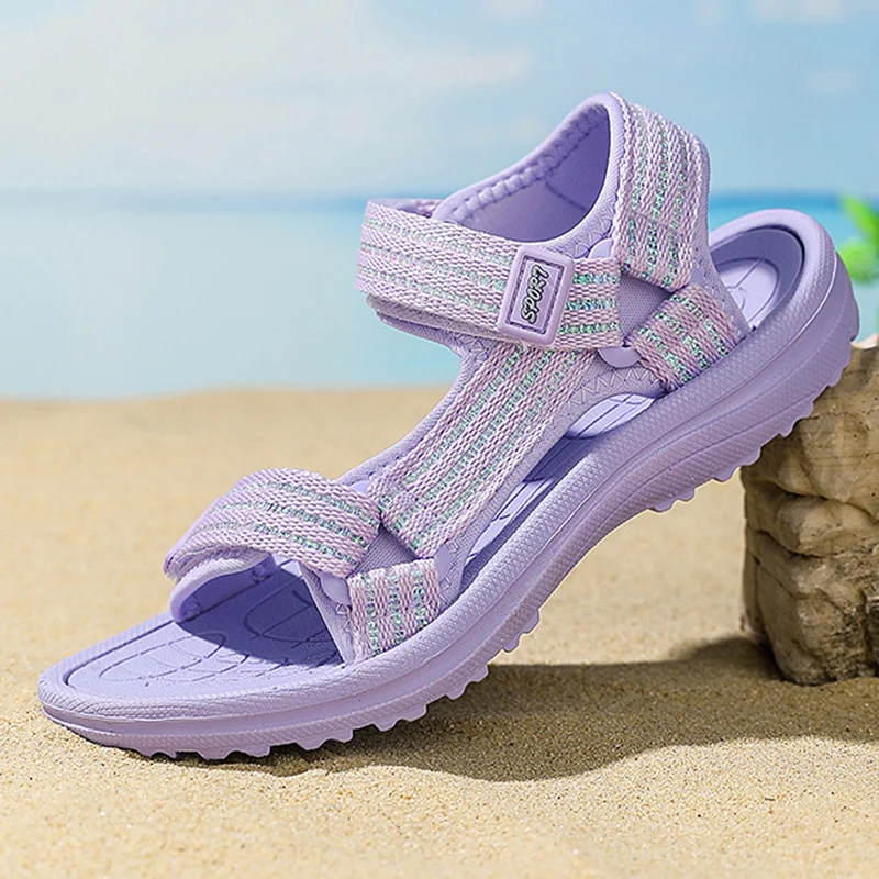 New Summer Girls Sandals Fashion Breathable Soft Children Shoe Outdoor Non Slip Open Toe Beach Sandals Comfortable Kids Shoes