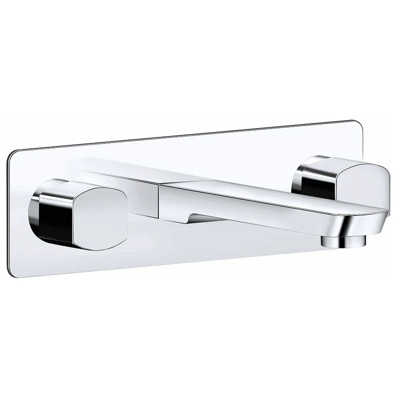 

modern design brass wall mounted basin mixer dual handle water faucet for bathroom