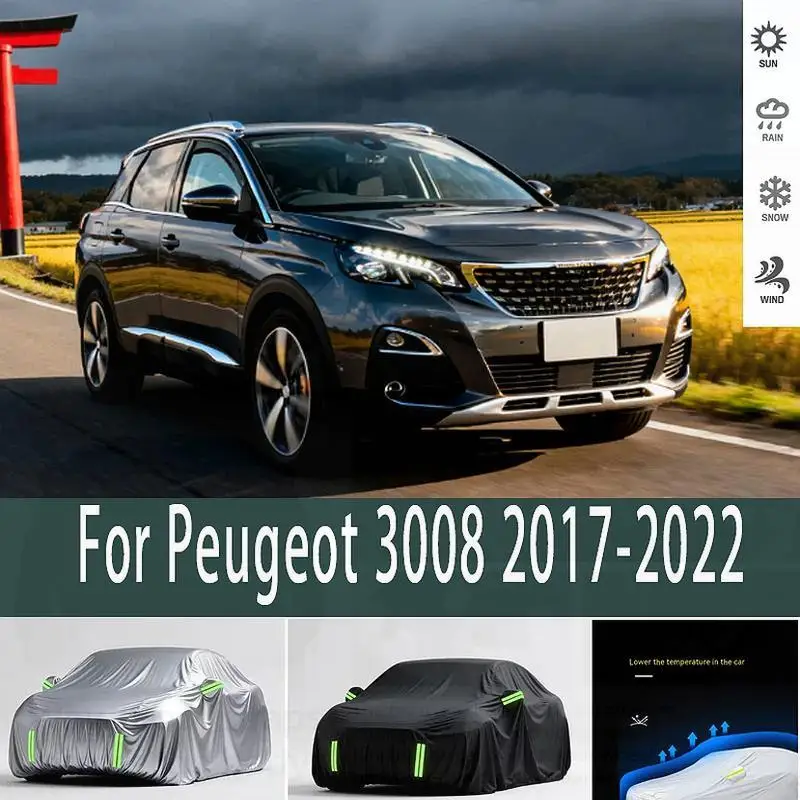 

Для наружной защиты, водонепроницаемые, пылезащитные, для Peugeot 3008 2017 2022, автомобильные чехлы