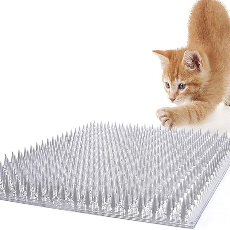 

A03F-8PCS Clear Cat Deterrent Outdoor Mat, Scat Mat With Spikes For Indoor And Outdoor Use